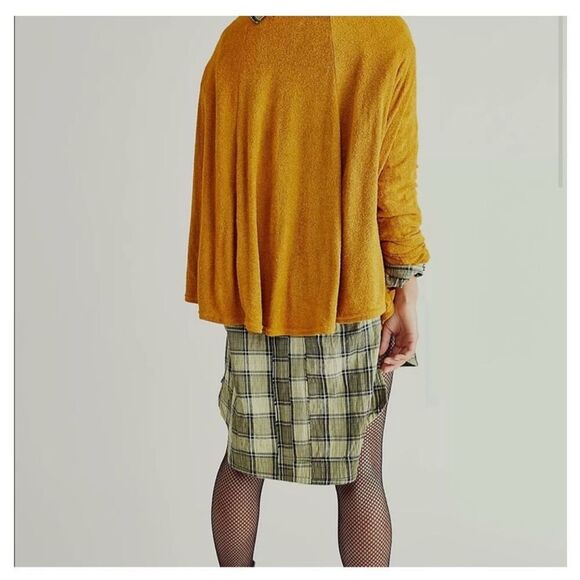 Free People Beach Women’s Julianna Terry Cloth Orange Tunic Long Sleeve Top - Picture 5 of 8